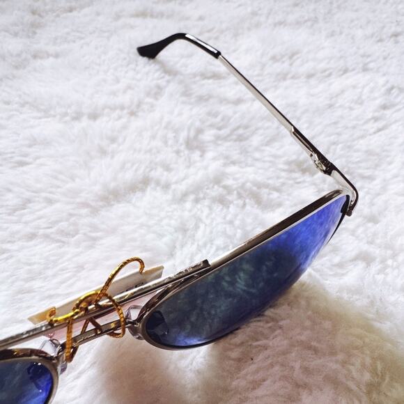 Zuri Silver w/ Green & Blue Lense Mirrored Sunglasses - Picture 6 of 14